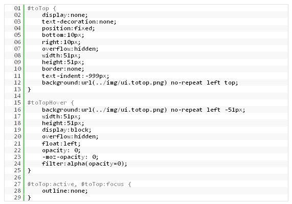 scroll-to-top CSS code
